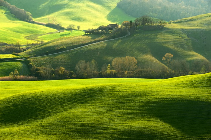 Tuscany 4K landscape with rolling green hills