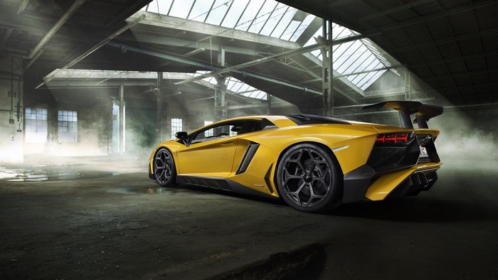 Yellow Lamborghini in Industrial Warehouse 4K
