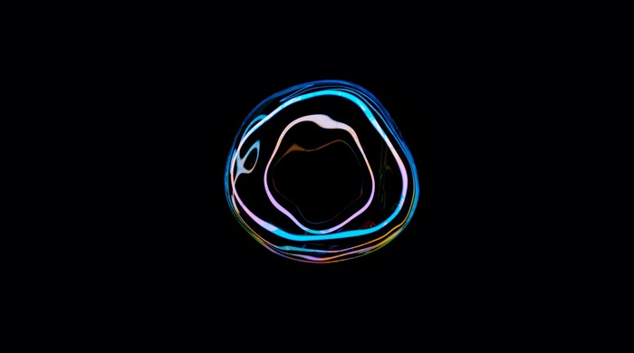 Abstract colorful bubble on black background 4K