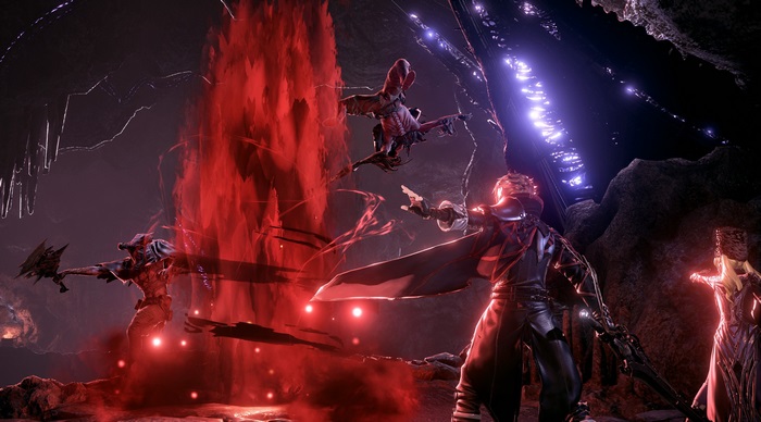 Code Vein intense action scene with red energy 4K