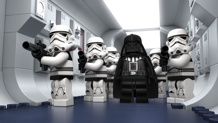 Darth Vader and Stormtroopers from Lego Star Wars 4K