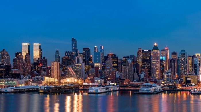 New York City Skyline at Dusk 4K