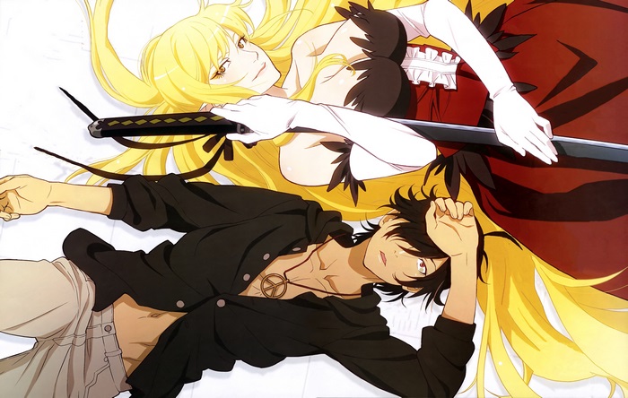 Shinobu and Araragi from Monogatari Series