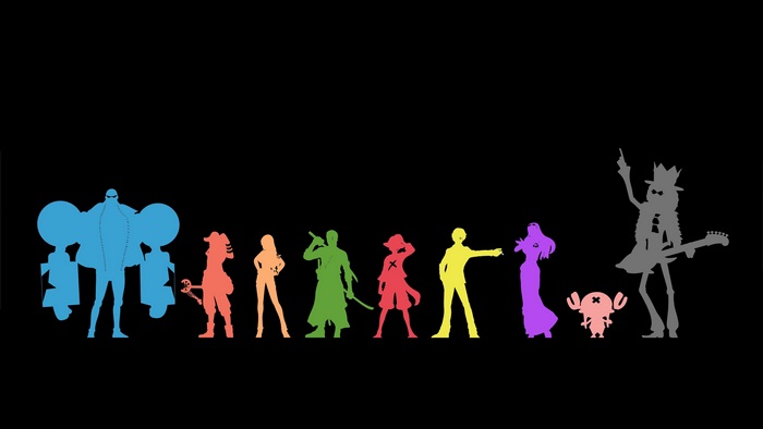 One Piece characters silhouettes 4K