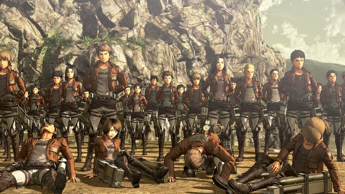 Attack on Titan soldiers in formation