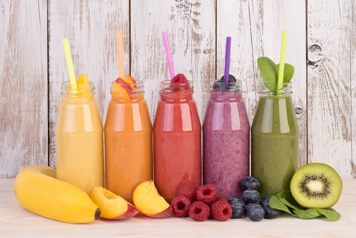 Colorful Fresh Fruit Smoothies 4K