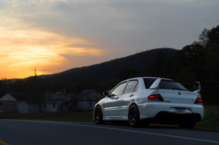 Mitsubishi Lancer Evolution VIII at Sunset