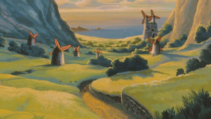 Landscape with windmills from Nausicaä of the Valley of the Wind