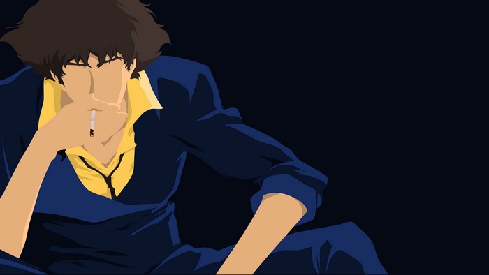 Spike Spiegel from Cowboy Bebop smoking