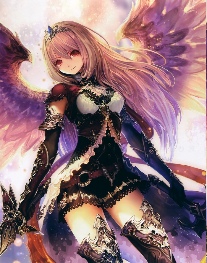 Anime girl with wings and sword