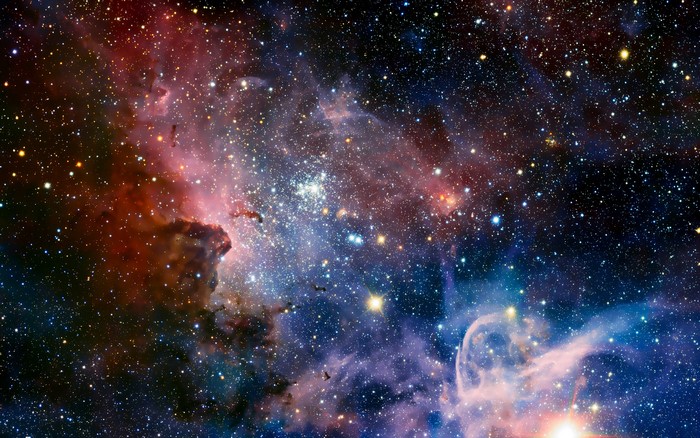 Vast nebula with stars and cosmic dust