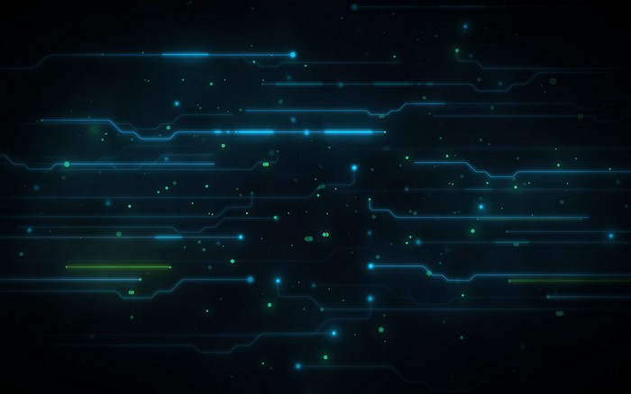 Abstract blue and green digital circuit board pattern