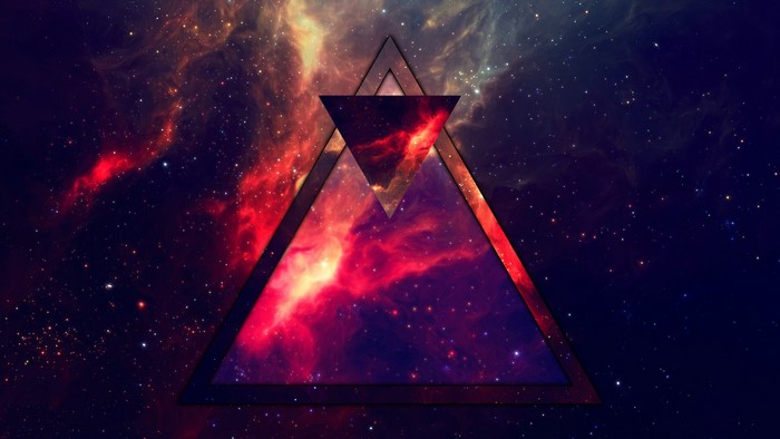 Abstract Space Nebula with Triangles