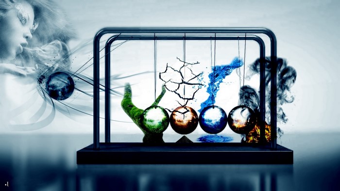 Abstract science elements: earth, water, fire, air