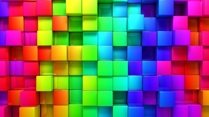 Abstract rainbow cubes background