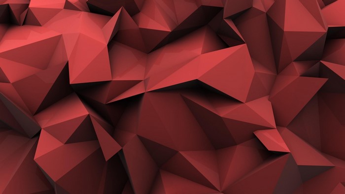 Red low poly abstract digital art