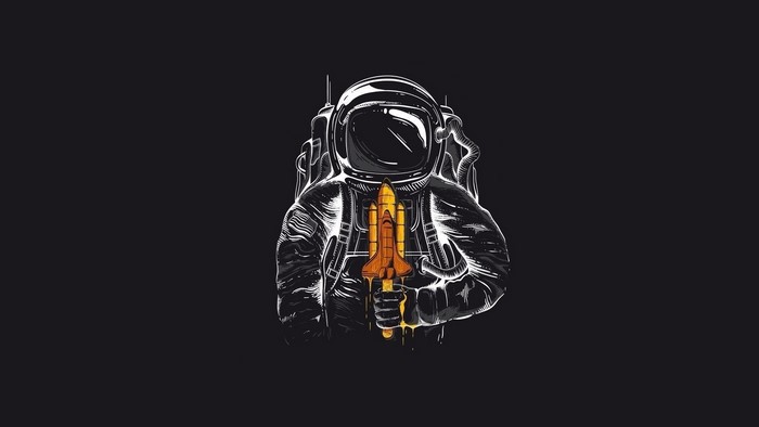 Astronaut holding a space shuttle