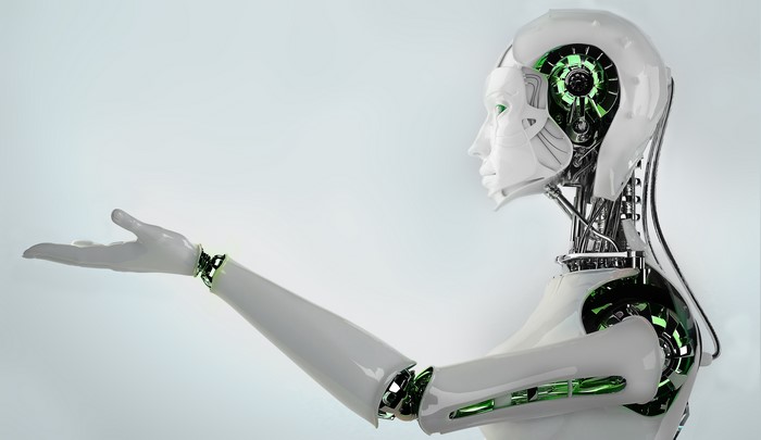 Robot with outstretched hand