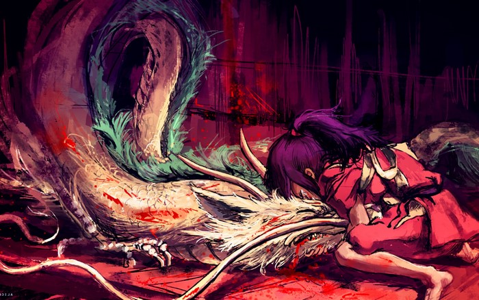 Chihiro and Haku from Spirited Away