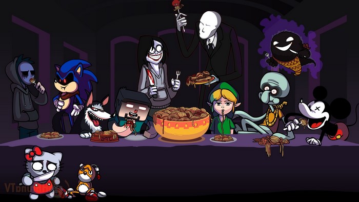 Parody of The Last Supper with video game characters