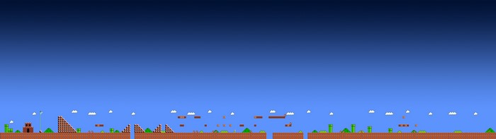 Super Mario Bros. pixel art landscape