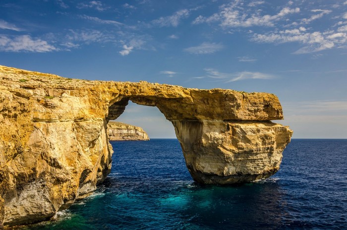 Malta Cliff Over Blue Mediterranean Sea