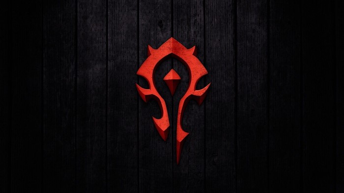 World of Warcraft Horde Symbol on Wood