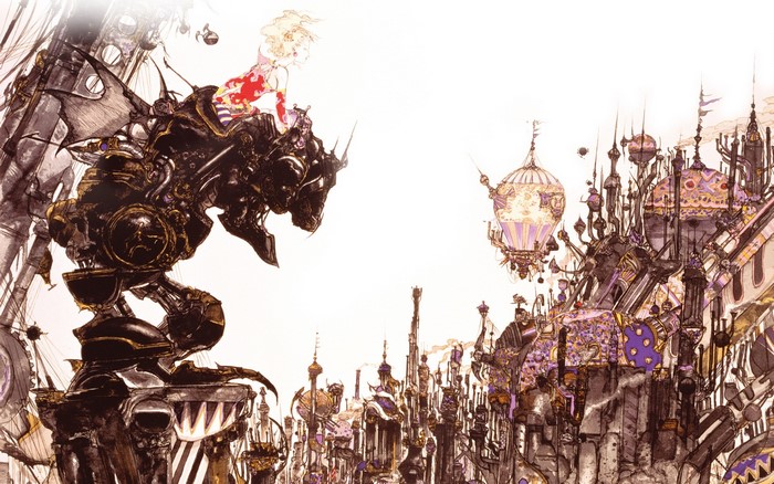 Terra Branford on a Magitek Armor from Final Fantasy VI