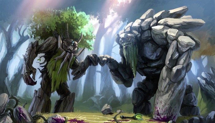 Tiny and Treant Protector from Dota 2
