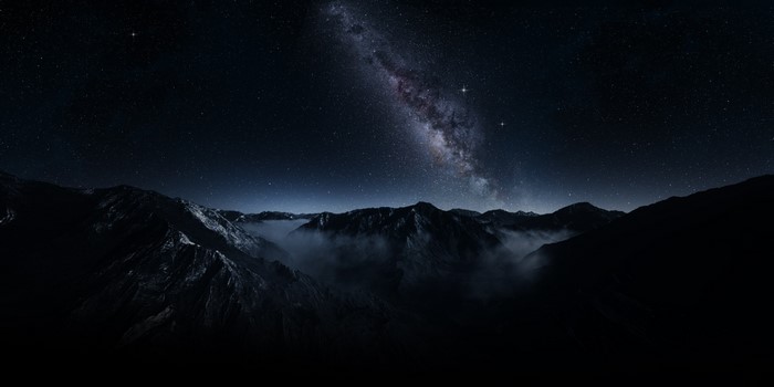 Mountain range under the Milky Way galaxy at night