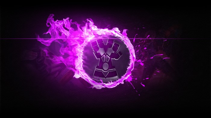 Vi from League of Legends logo with purple fire
