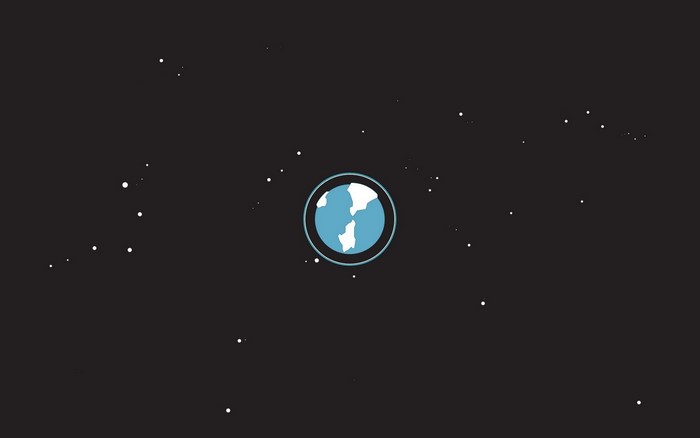 Minimalist Earth in Space with Stars