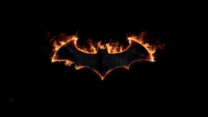 Batman logo on fire from Arkham Knight