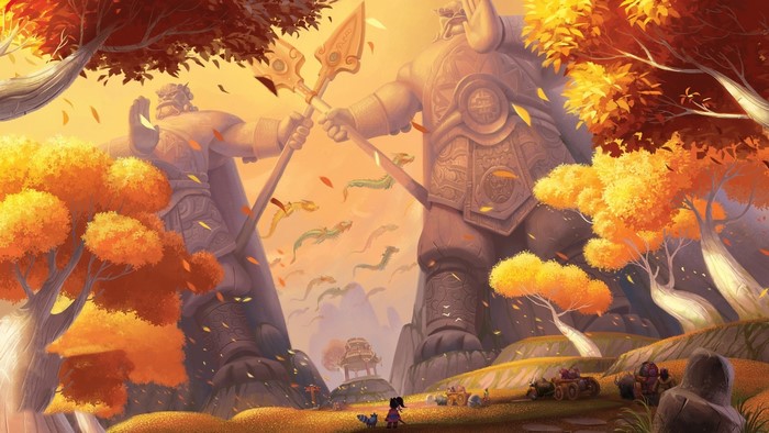 World of Warcraft Mists of Pandaria statues and dragons