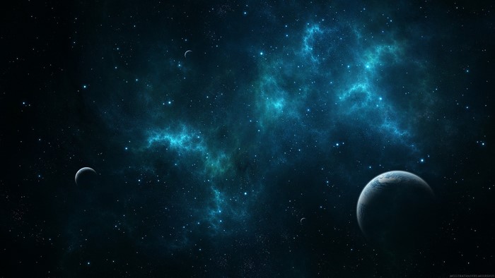 Space with planets and nebula