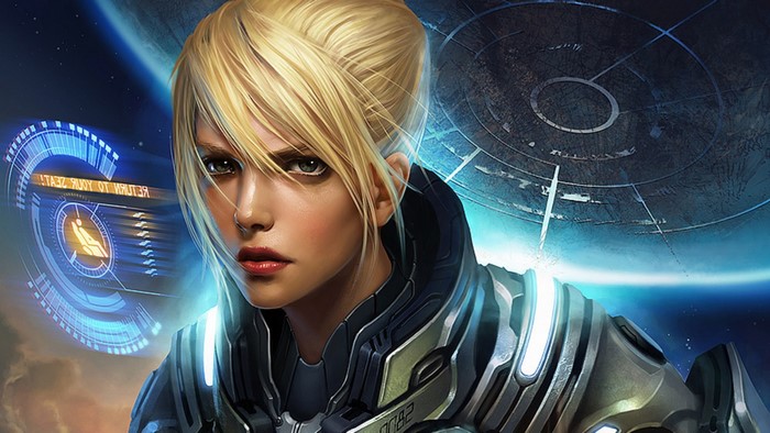 Nova from StarCraft II in futuristic armor