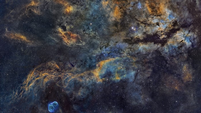 Nebula and stars in deep space