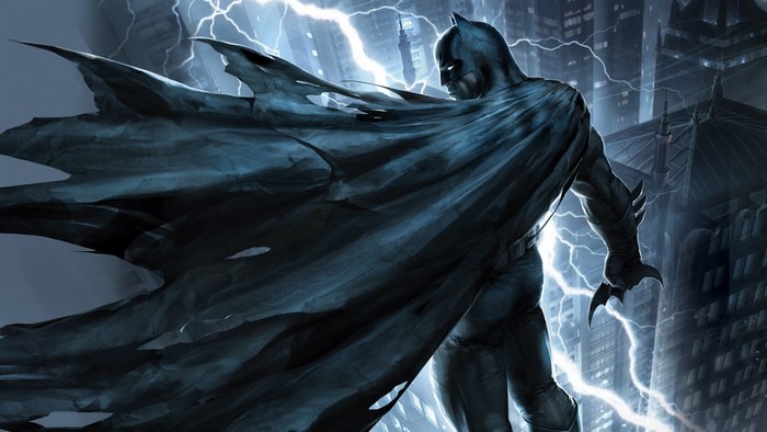 Batman The Dark Knight Returns in Stormy Night
