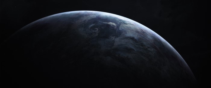 Planet Earth from space, dark background