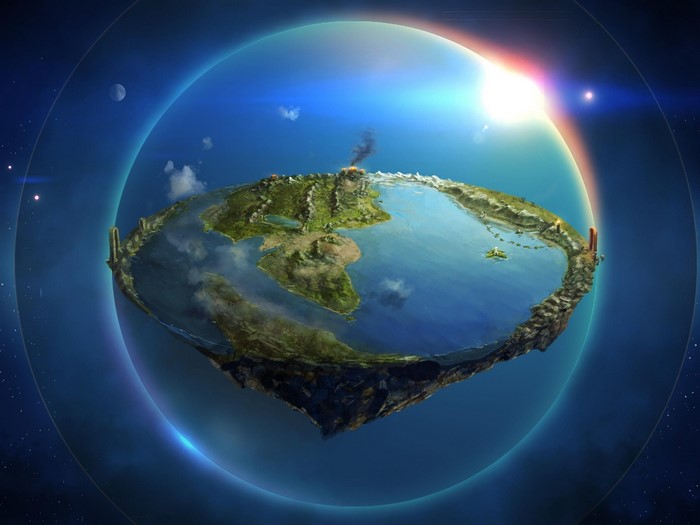 Flat Earth with a Sun and Moon