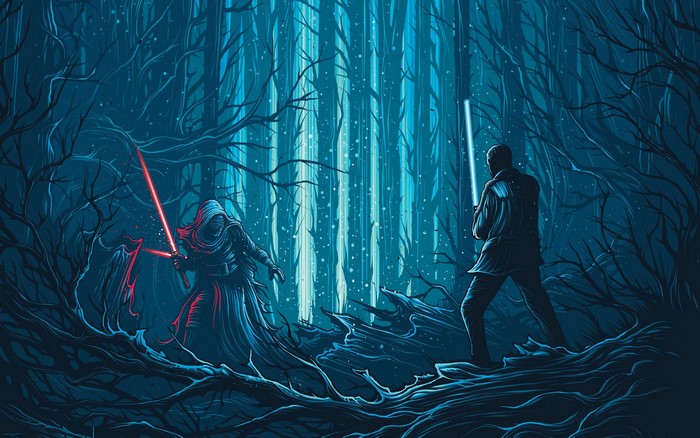 Kylo Ren and Luke Skywalker from Star Wars