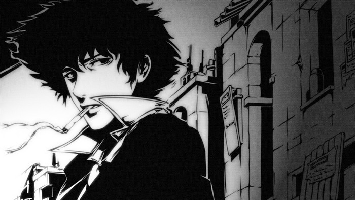 Spike Spiegel from Cowboy Bebop smoking