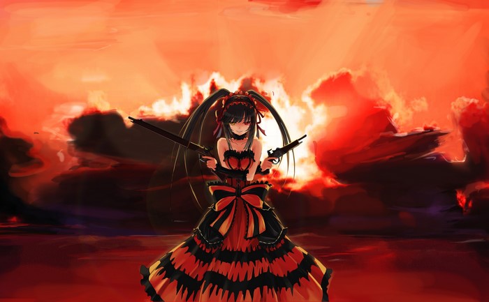 Kurumi Tokisaki from Date A Live with guns