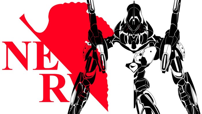 Evangelion Unit 01 with NERV Logo Silhouette