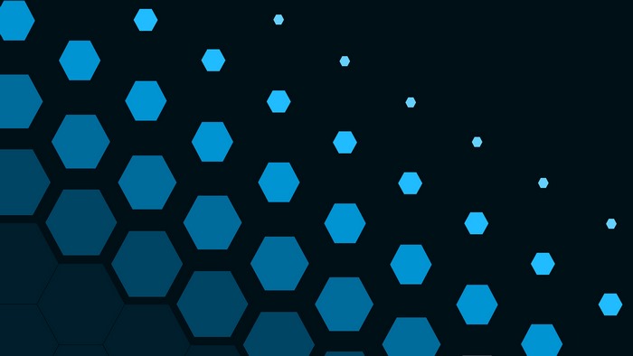 Blue hexagons on a dark background