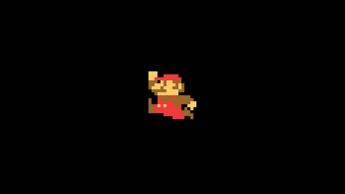 8-Bit Super Mario Jumping Pixel Art