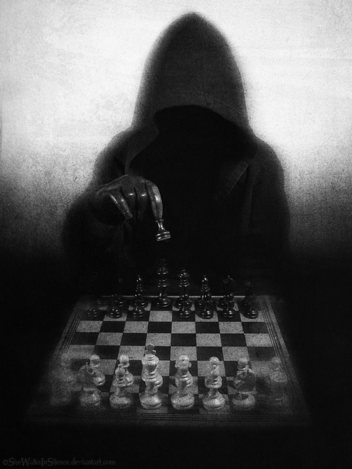 Grim Reaper playing chess