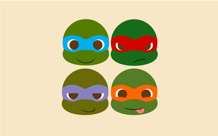 Teenage Mutant Ninja Turtles faces