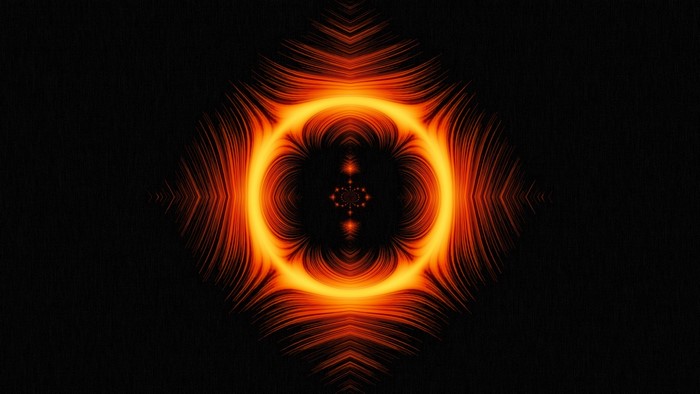 Orange abstract glowing psychedelic pattern