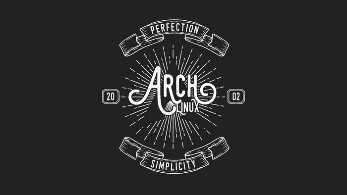 Arch Linux logo with 'Perfection' and 'Simplicity'
